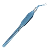 Mackool-Inamura Capsulorhexis Forceps, Cross-Action Tips, 1.5mm Width At Pivot Point, Increased Shaft Curvature, 11mm Bend to Tip, For Incision As Small As 1.8mm, Long Flat Ergonomic Handle, Overall Length 4-3/4" (116mm) 